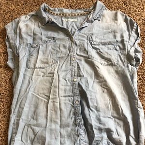 Denim High-Low button down Top